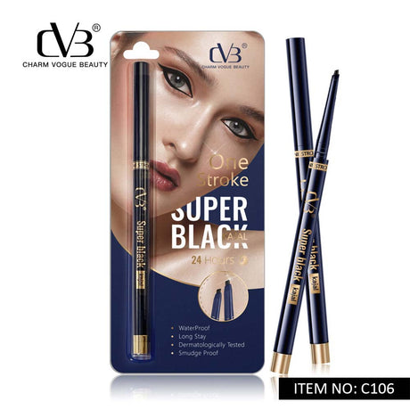 CVB® One Stroke Super Black Kajal – 24H Waterproof Kajal C106