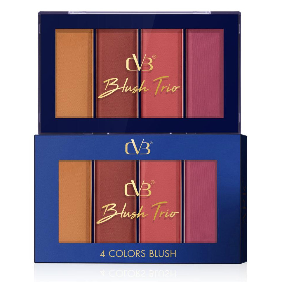 CVB Blush Trio packaging with four colors on a white background