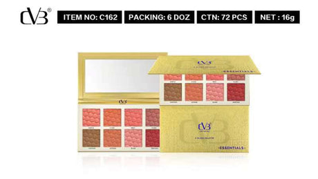 Makeup palette with color swatches on a white background, featuring the brand 'DVB'.