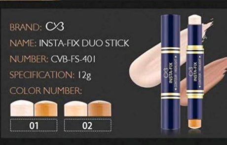C3 Insta-Fix Duo Stick with color swatches on a black background
