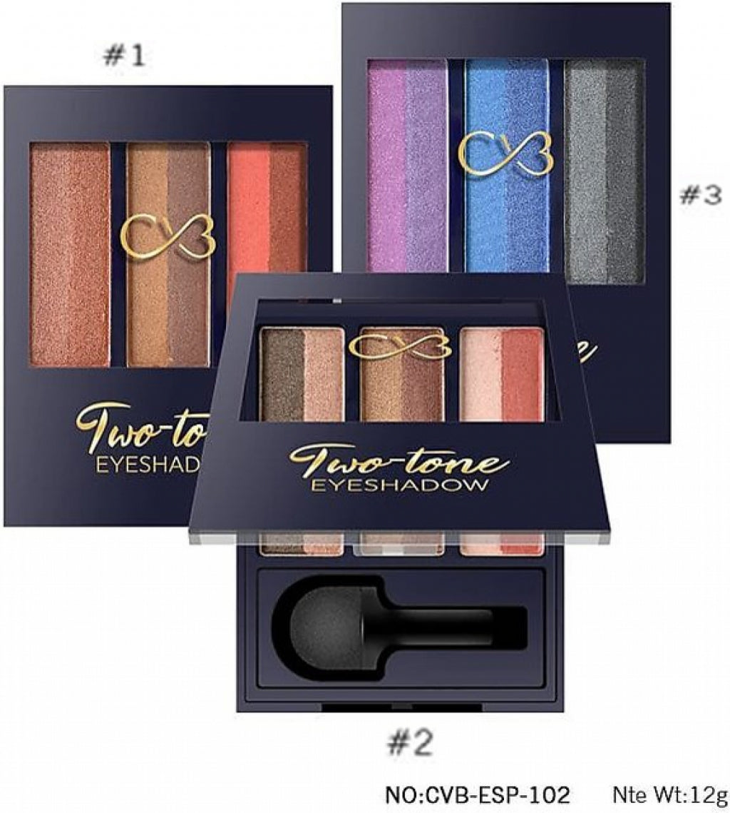 CVB® Two-Tone Eyeshadow Palette – Dual Shade Blendable Eye Makeup CNP-102