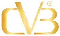 Gold logo with 'CVB' on a white background
