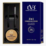 Charm Vogue Beauty 2-in-1 eyebrow and gel eyeliner set with packaging.