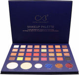 Makeup palette with C3 branding on a dark background
