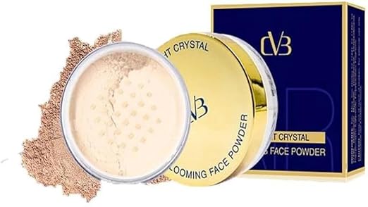 DV Crystal loosing face powder with packaging on a white background
