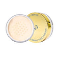 Face powder in a gold container with visible brand name on a white background