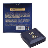Navy blue BB powder and foundation packaging with visible branding on a white background