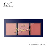 Charm Vogue Beauty Blush Trio palette on a white background