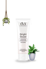 Product packaging labeled 'Bright Boost' with plants on a white background