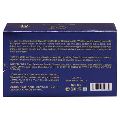 Back of a blue box with text and product details on a white background