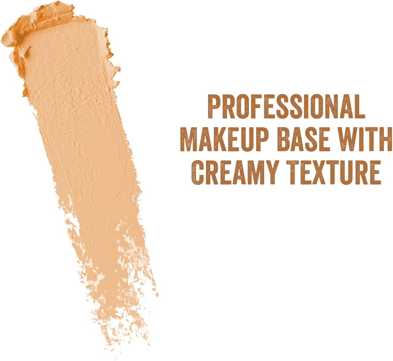Beige makeup base with creamy texture on a white background