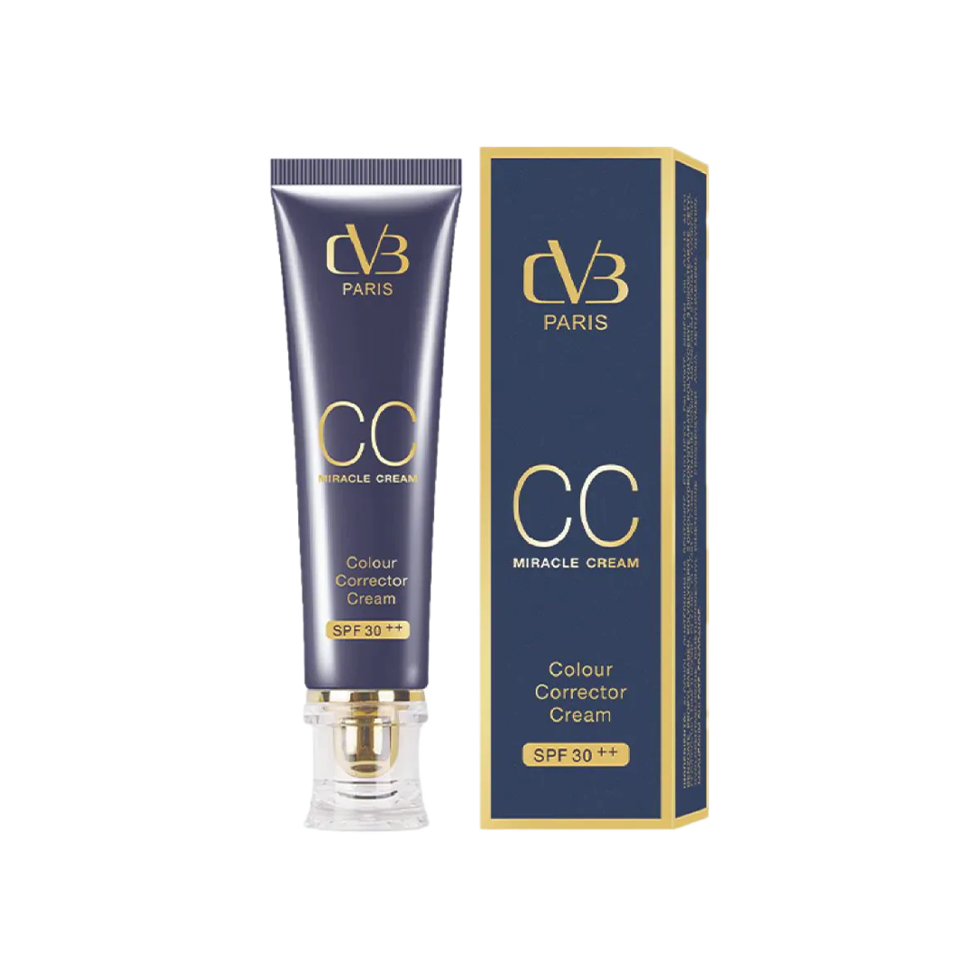 CC Miracle Cream tube and packaging with 'CVB Paris' branding on a white background