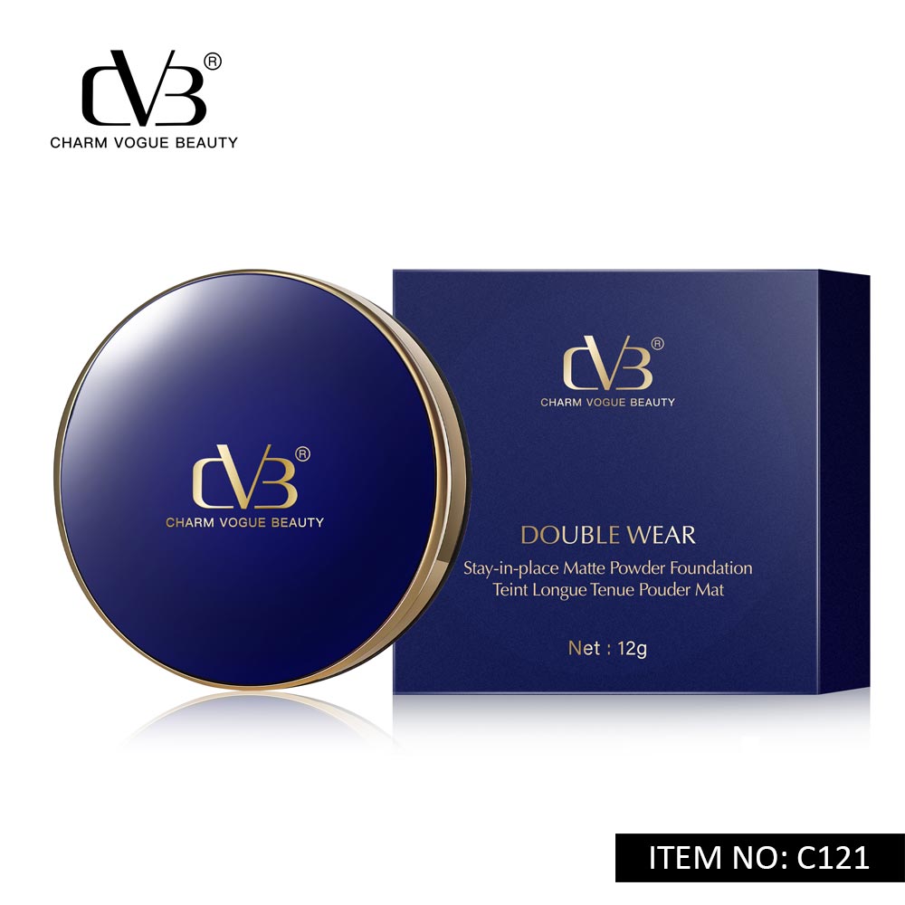 Charm Vogue Beauty Double Wear foundation compact and packaging on a white background