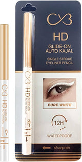 Eyeliner pencil with packaging displaying brand 'CVB' and product details.