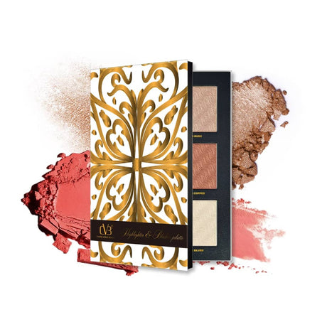 Makeup palette with decorative packaging on a white background