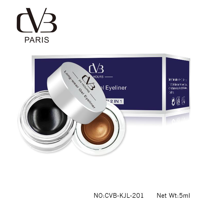 CVB Paris eyeliner with two colors and packaging on a white background