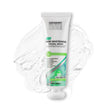 Tube of skin whitening facial wash with packaging on a white background