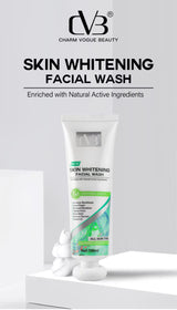 Skin whitening facial wash with 'DV3' branding on a white background