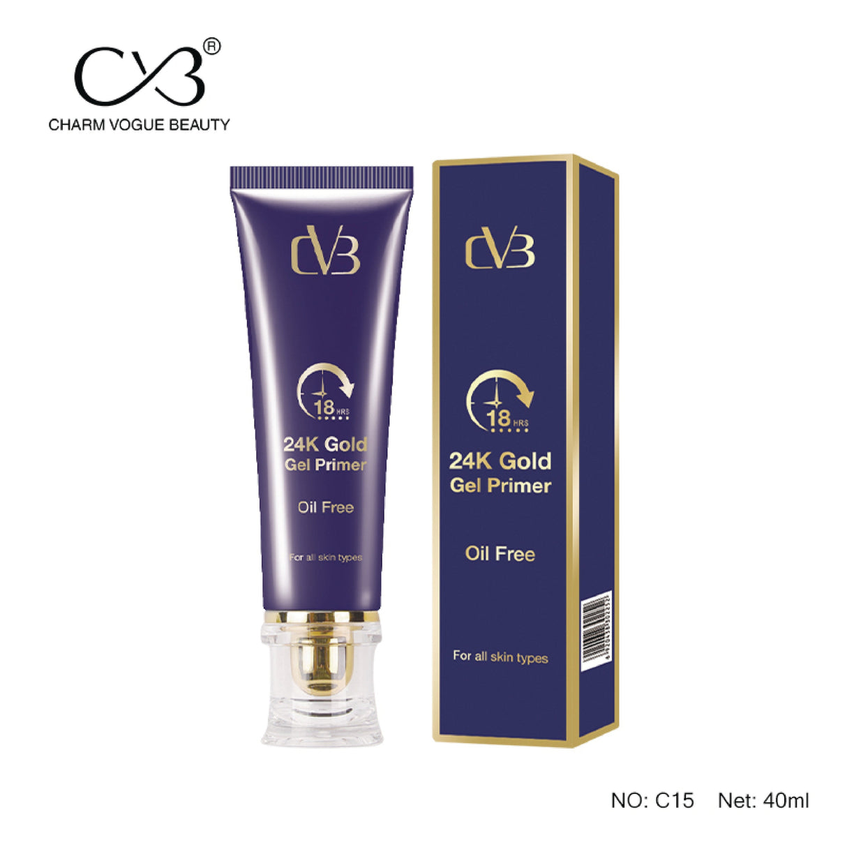 24K Gold Gel Primer with packaging on a white background