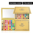 Makeup palette with colorful shades and a mirror, branded 'LVMH Spotlight'.
