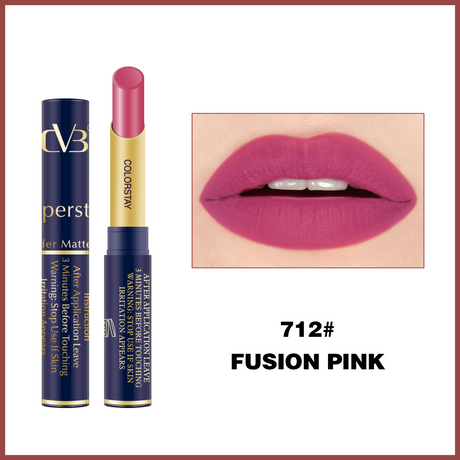 ColorStay Permanent Matte lipstick in Fusion Pink with packaging and a lip swatch.