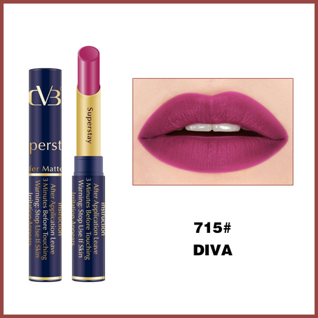 Lipstick with 'DIVA' shade on a white background