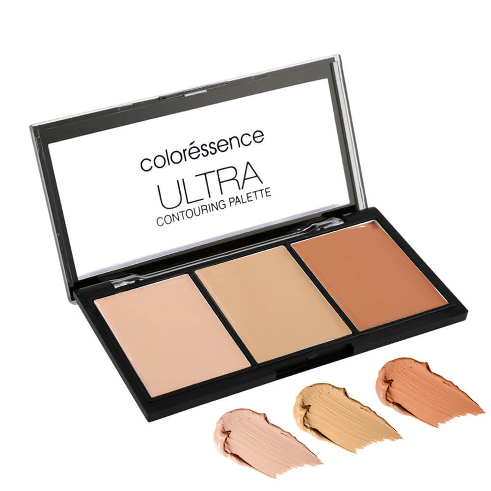 Colorescience Ultra Contouring Palette with three shades on a white background