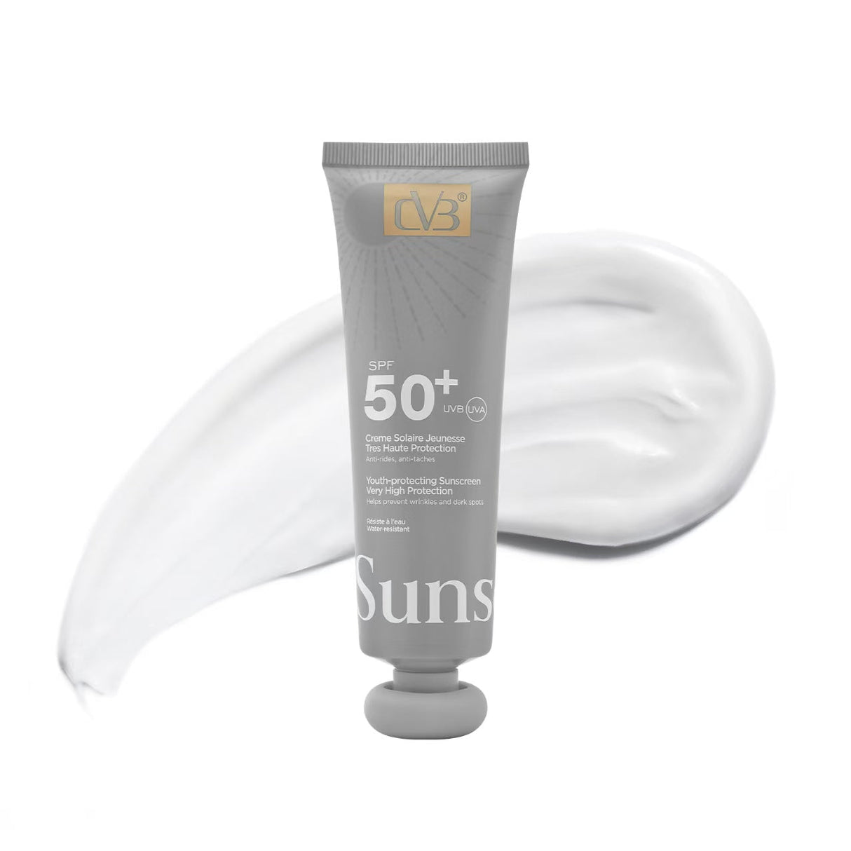 Tube of Suns sunscreen with a white background