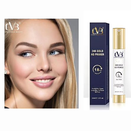 Cosmetic product with packaging and a model's face on a white background