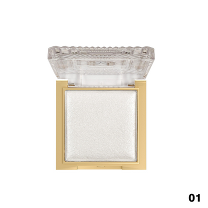 Square wall light fixture with gold frame and clear glass cover on a white background