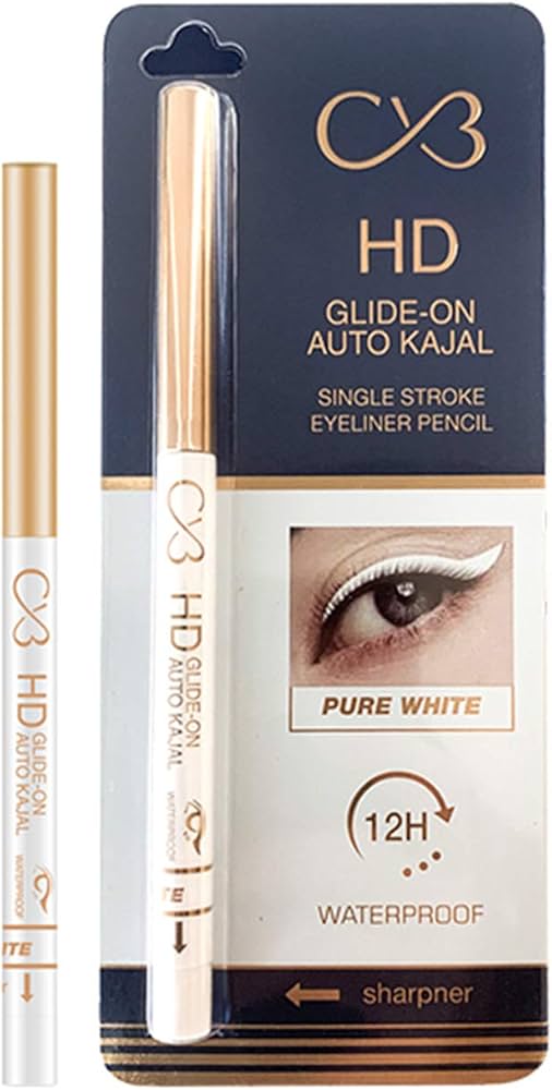 Eyeliner pencil with packaging displaying brand 'CVB' and product details.