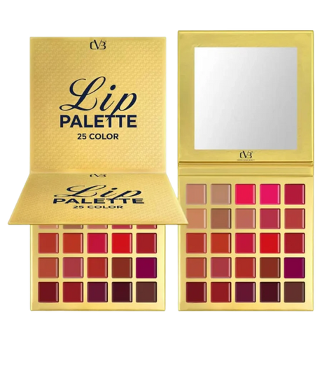 Lip palette with 25 colors and mirror, brand 'IV3' visible