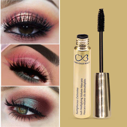 CVM mascara with close-up of eyes wearing makeup