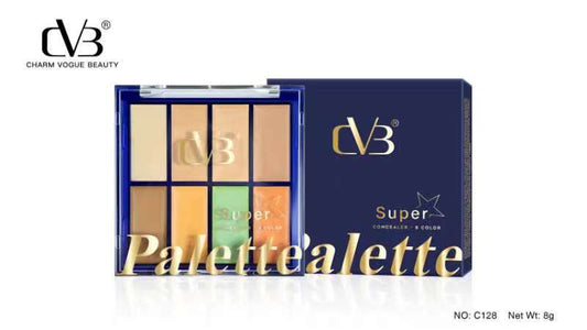 Makeup palette with 'dvb' branding on a white background