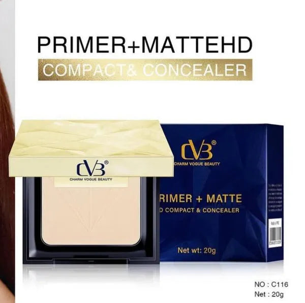 CVB® Primer + Matte HD Compact & Concealer – 3-in-1 Face Makeup  C116