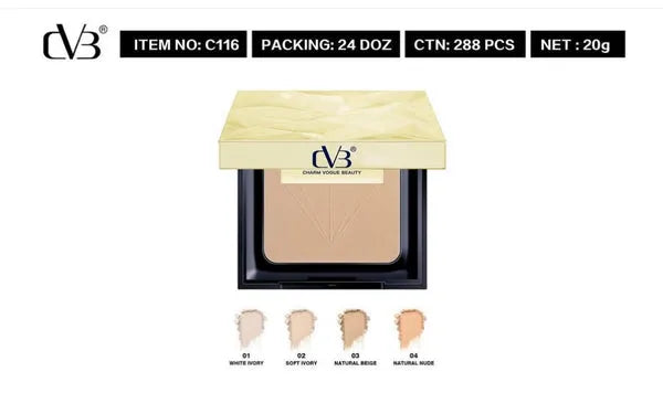 CVB® Primer + Matte HD Compact & Concealer – 3-in-1 Face Makeup  C116