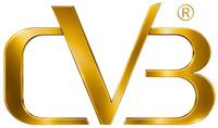 Gold logo with 'CVB' on a white background
